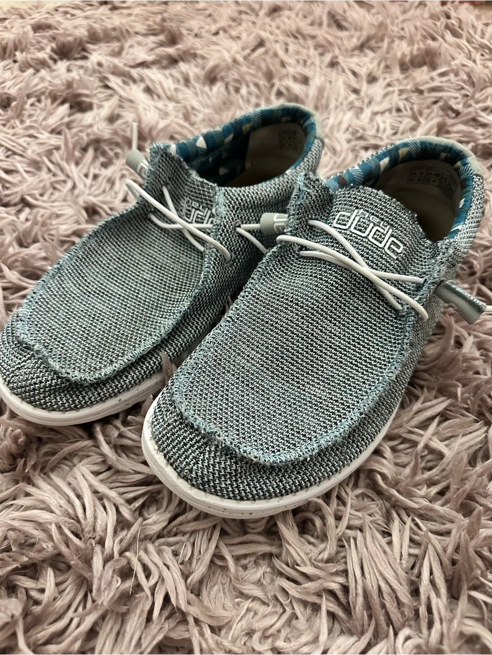 Hey Dude Kids Slip-On Sneakers in Teal and White